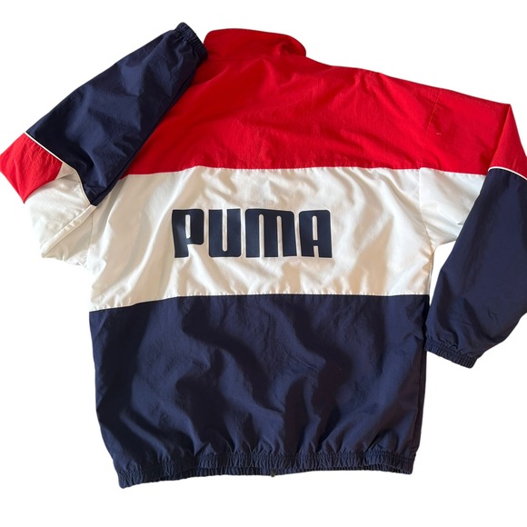 Puma RETRO windbreaker. Men's size Large. Red white and blue - Picture 3 of 10